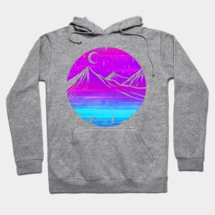 Mountain Silhouette In The Moonlight While Camping Hoodie